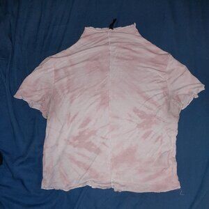 Pink turtleneck crop top